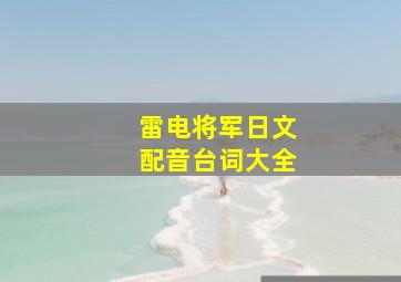 雷电将军日文配音台词大全