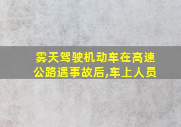 雾天驾驶机动车在高速公路遇事故后,车上人员