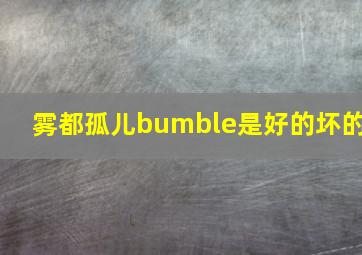 雾都孤儿bumble是好的坏的