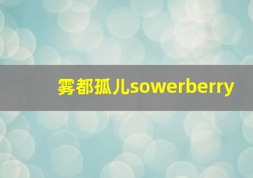 雾都孤儿sowerberry