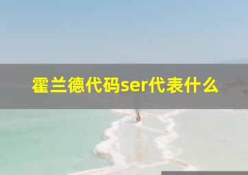 霍兰德代码ser代表什么