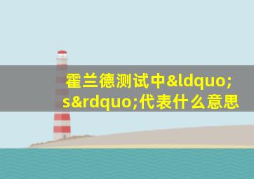 霍兰德测试中“s”代表什么意思