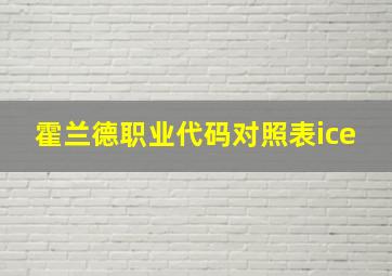 霍兰德职业代码对照表ice