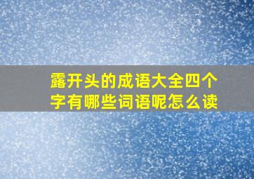 露开头的成语大全四个字有哪些词语呢怎么读