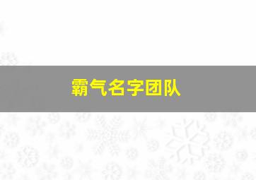 霸气名字团队