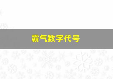 霸气数字代号