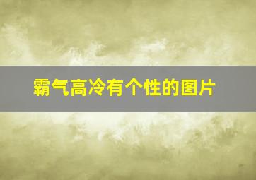 霸气高冷有个性的图片