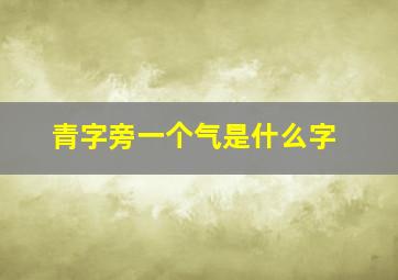 青字旁一个气是什么字