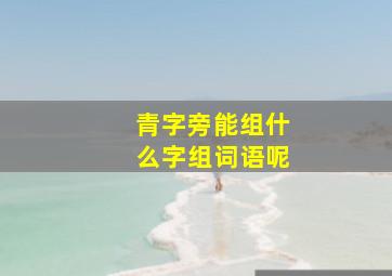 青字旁能组什么字组词语呢