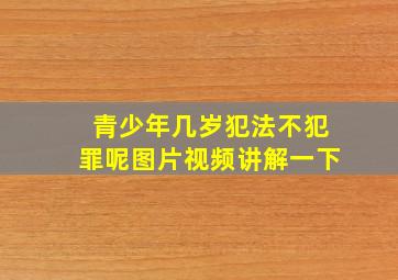 青少年几岁犯法不犯罪呢图片视频讲解一下