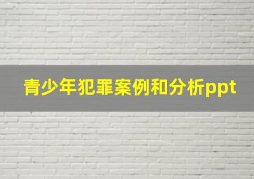 青少年犯罪案例和分析ppt