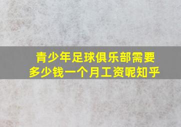 青少年足球俱乐部需要多少钱一个月工资呢知乎