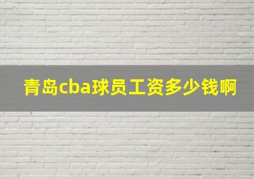 青岛cba球员工资多少钱啊