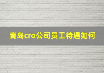 青岛cro公司员工待遇如何