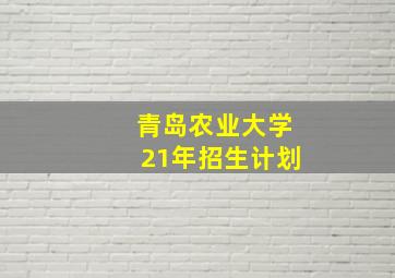 青岛农业大学21年招生计划