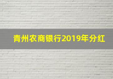 青州农商银行2019年分红