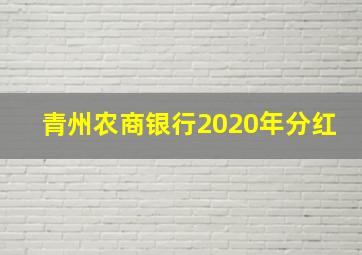 青州农商银行2020年分红