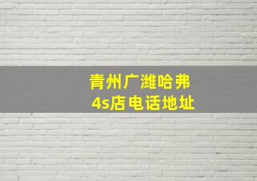 青州广潍哈弗4s店电话地址