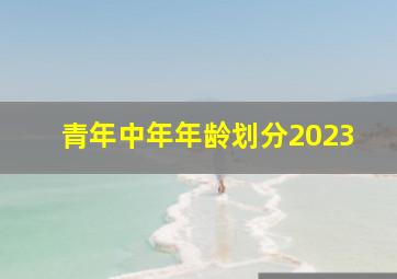 青年中年年龄划分2023