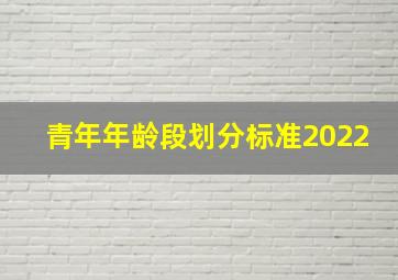 青年年龄段划分标准2022