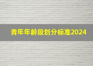 青年年龄段划分标准2024