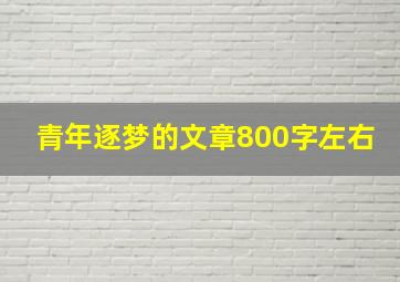 青年逐梦的文章800字左右