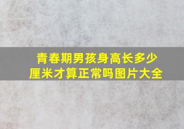 青春期男孩身高长多少厘米才算正常吗图片大全