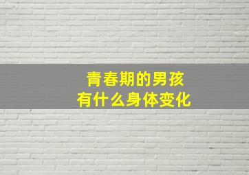 青春期的男孩有什么身体变化