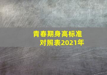 青春期身高标准对照表2021年