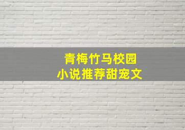 青梅竹马校园小说推荐甜宠文