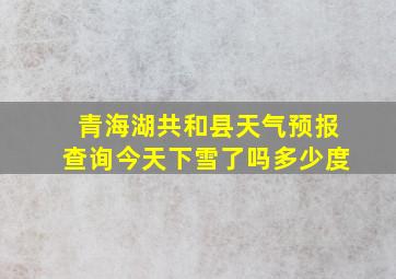 青海湖共和县天气预报查询今天下雪了吗多少度