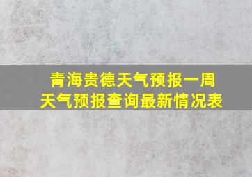 青海贵德天气预报一周天气预报查询最新情况表