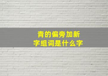 青的偏旁加新字组词是什么字