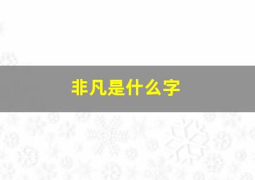 非凡是什么字