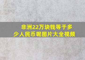 非洲22万块钱等于多少人民币呢图片大全视频