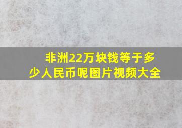 非洲22万块钱等于多少人民币呢图片视频大全