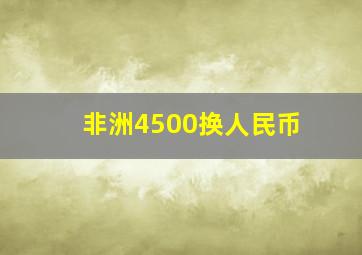 非洲4500换人民币