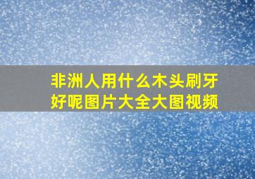 非洲人用什么木头刷牙好呢图片大全大图视频