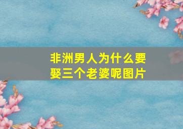 非洲男人为什么要娶三个老婆呢图片