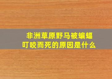 非洲草原野马被蝙蝠叮咬而死的原因是什么