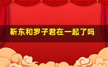 靳东和罗子君在一起了吗