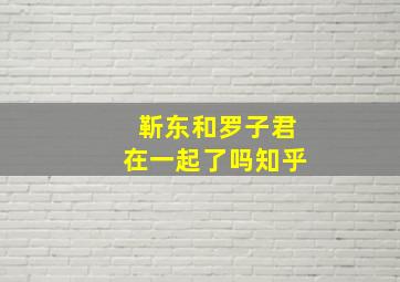 靳东和罗子君在一起了吗知乎