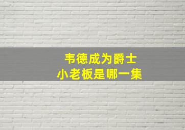 韦德成为爵士小老板是哪一集