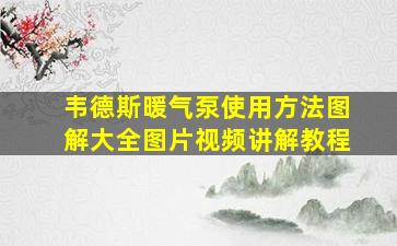 韦德斯暖气泵使用方法图解大全图片视频讲解教程