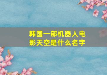 韩国一部机器人电影天空是什么名字