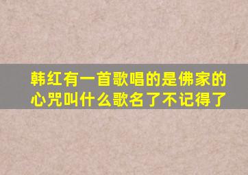 韩红有一首歌唱的是佛家的心咒叫什么歌名了不记得了