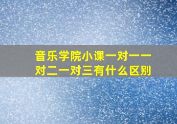 音乐学院小课一对一一对二一对三有什么区别