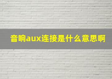 音响aux连接是什么意思啊