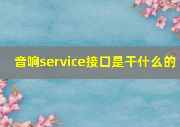 音响service接口是干什么的