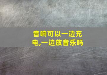 音响可以一边充电,一边放音乐吗